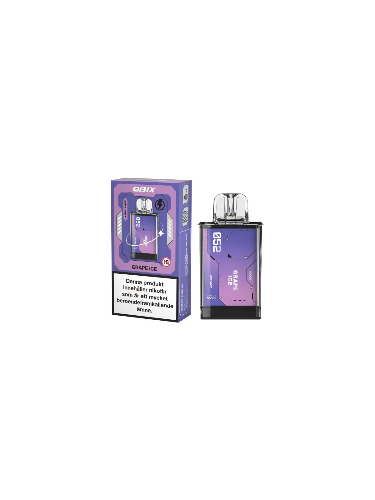 QBIX Pod Smak Grape Ice 14mg,10P