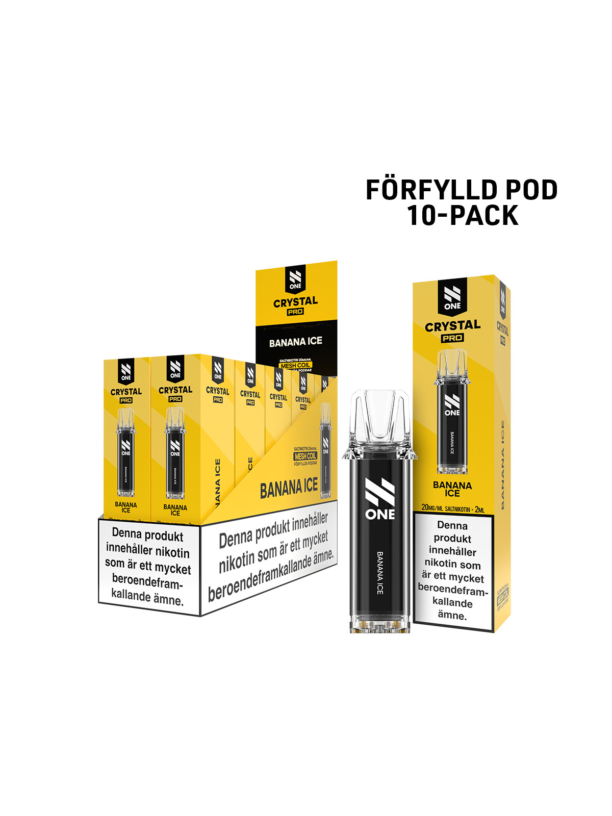 N One Crystal Förfylld Pod-Banana Ice-10P