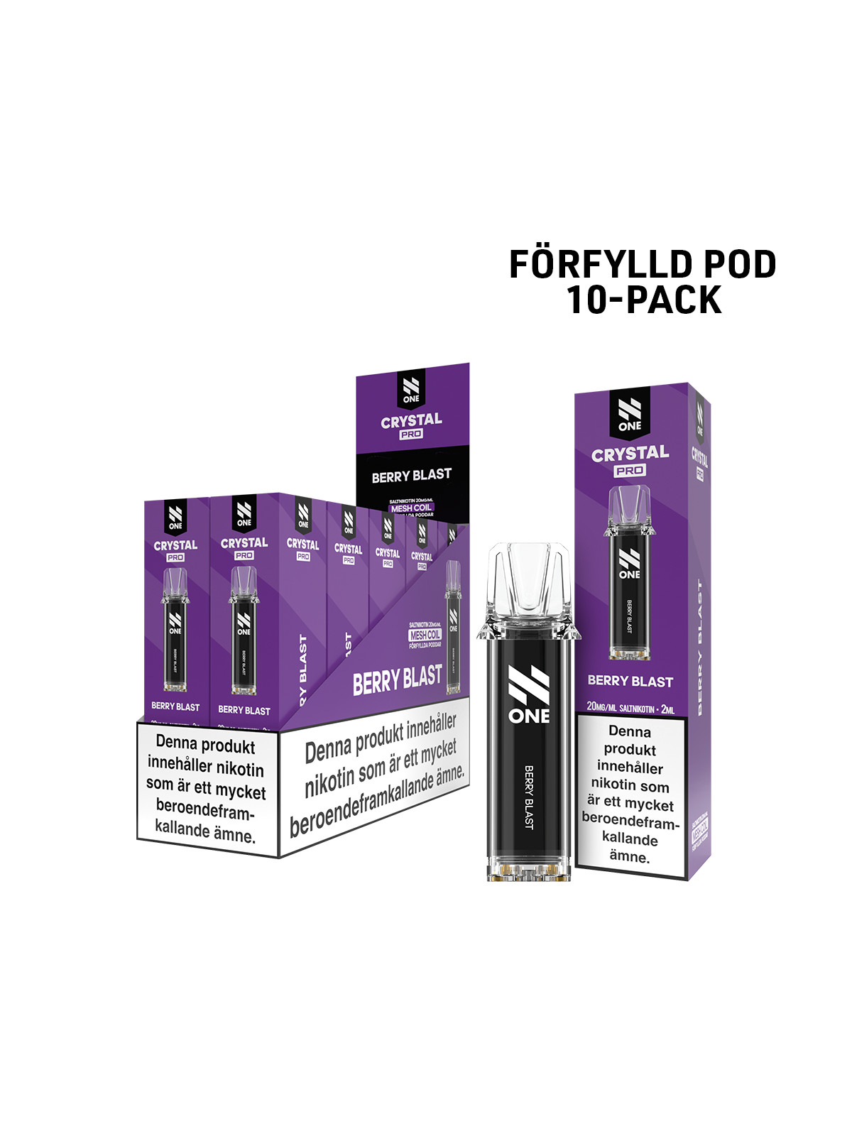 N One Crystal Förfylld Pod-Berry Blast-10P