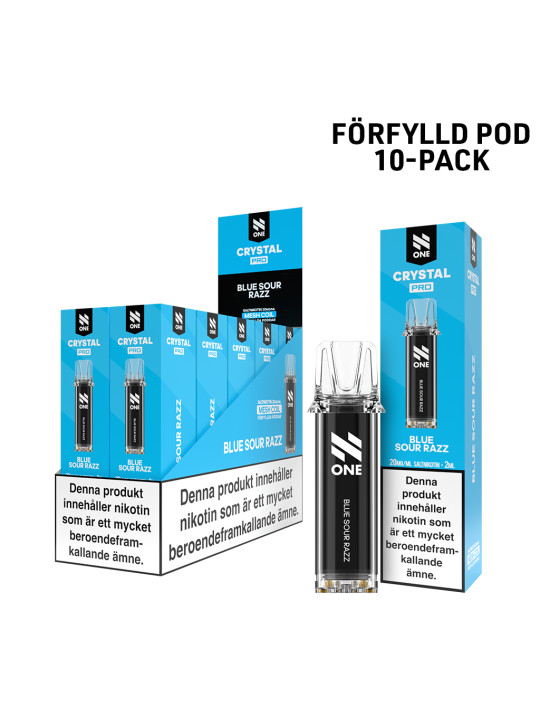 N One Crystal Förfylld Pod-Blue Sour Razz-10P