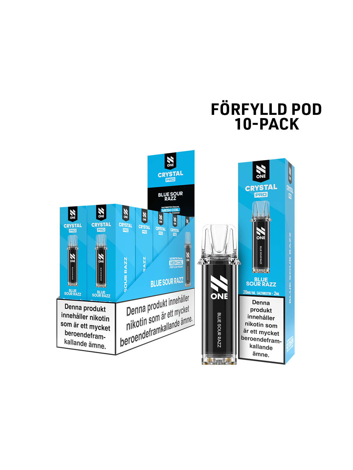 N One Crystal Förfylld Pod-Blue Sour Razz-10P