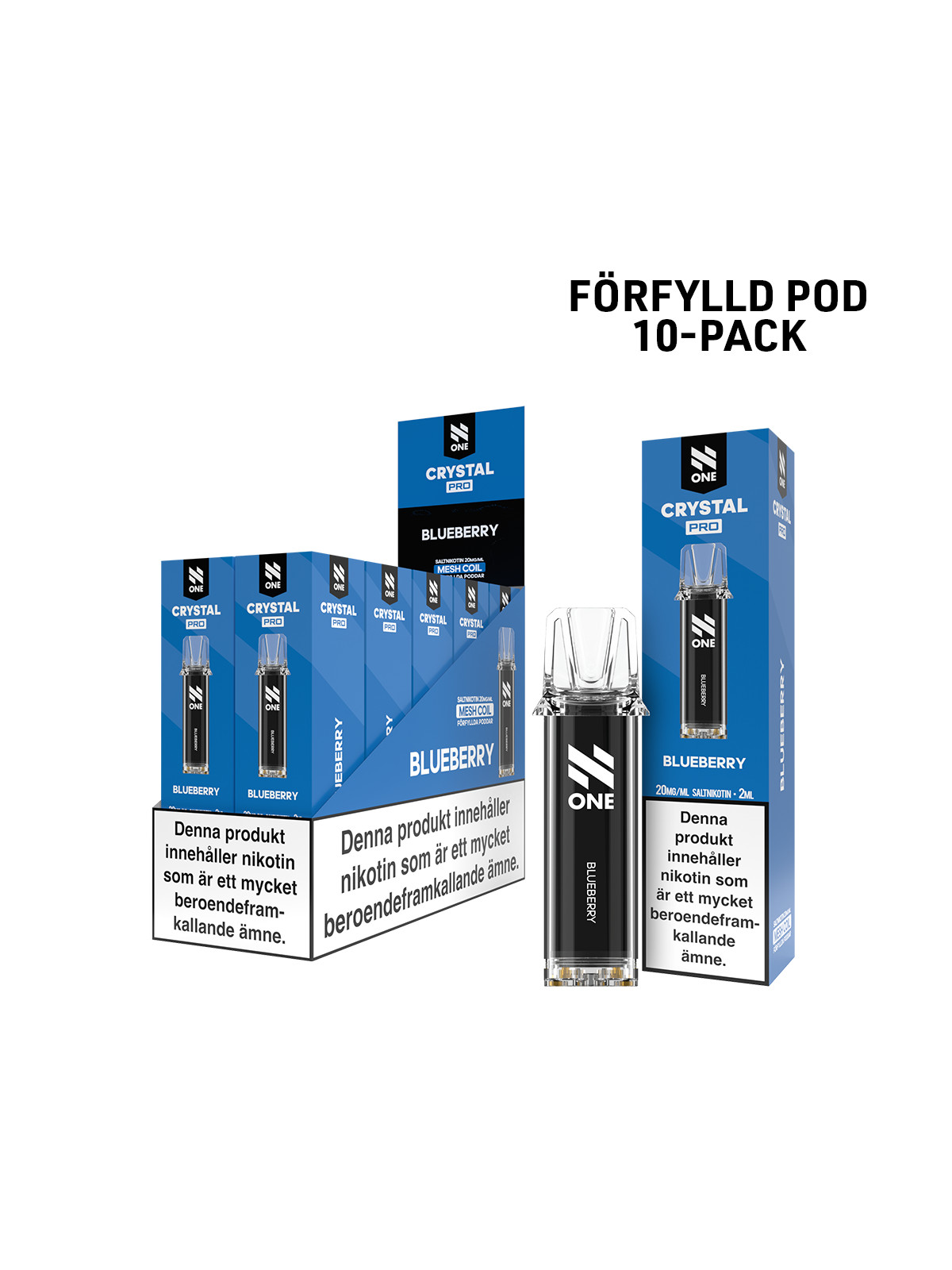 N One Crystal Förfylld Pod-Blueberry-10P