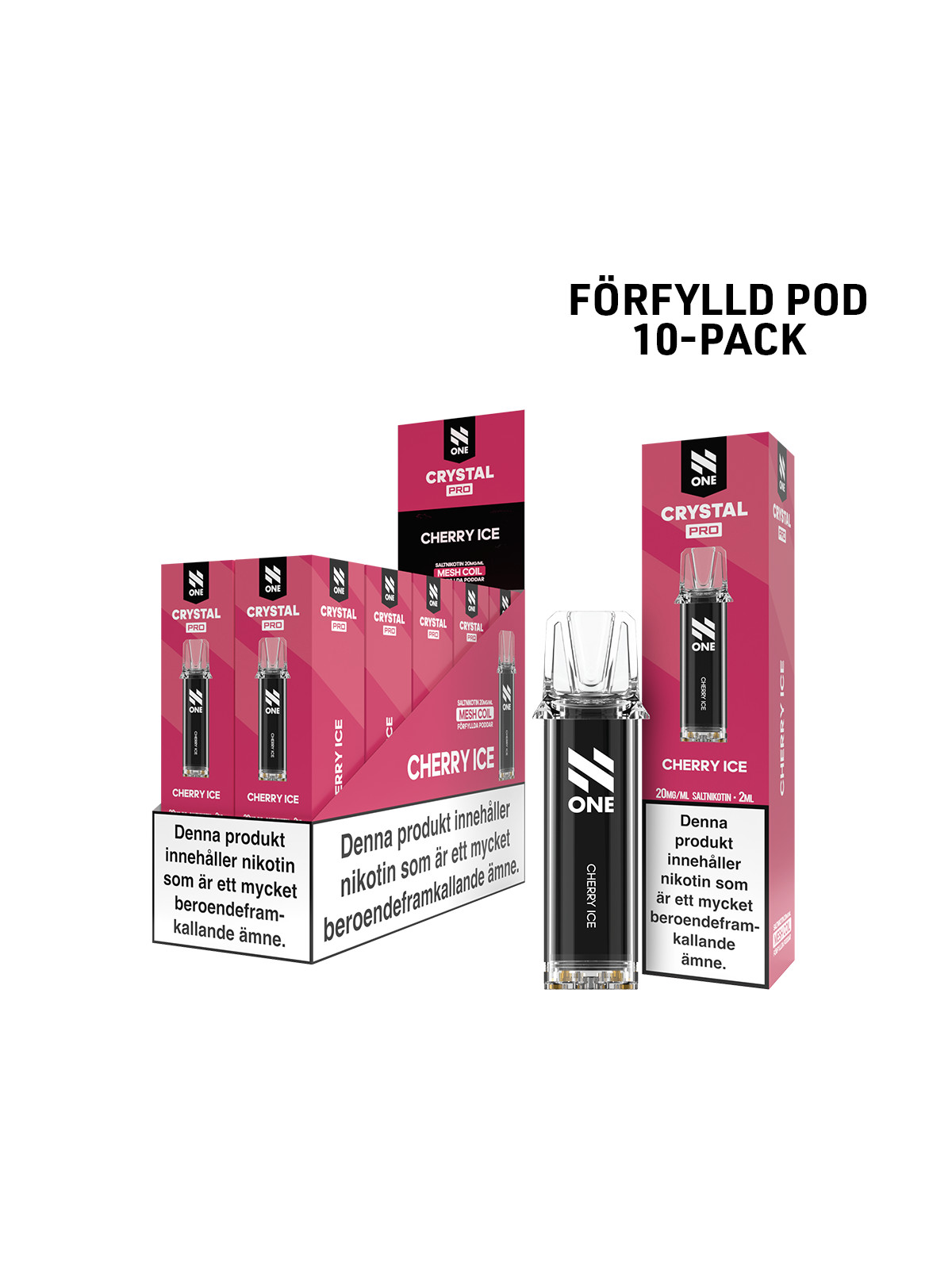 N One Crystal Förfylld Pod-Cherry Ice-10P