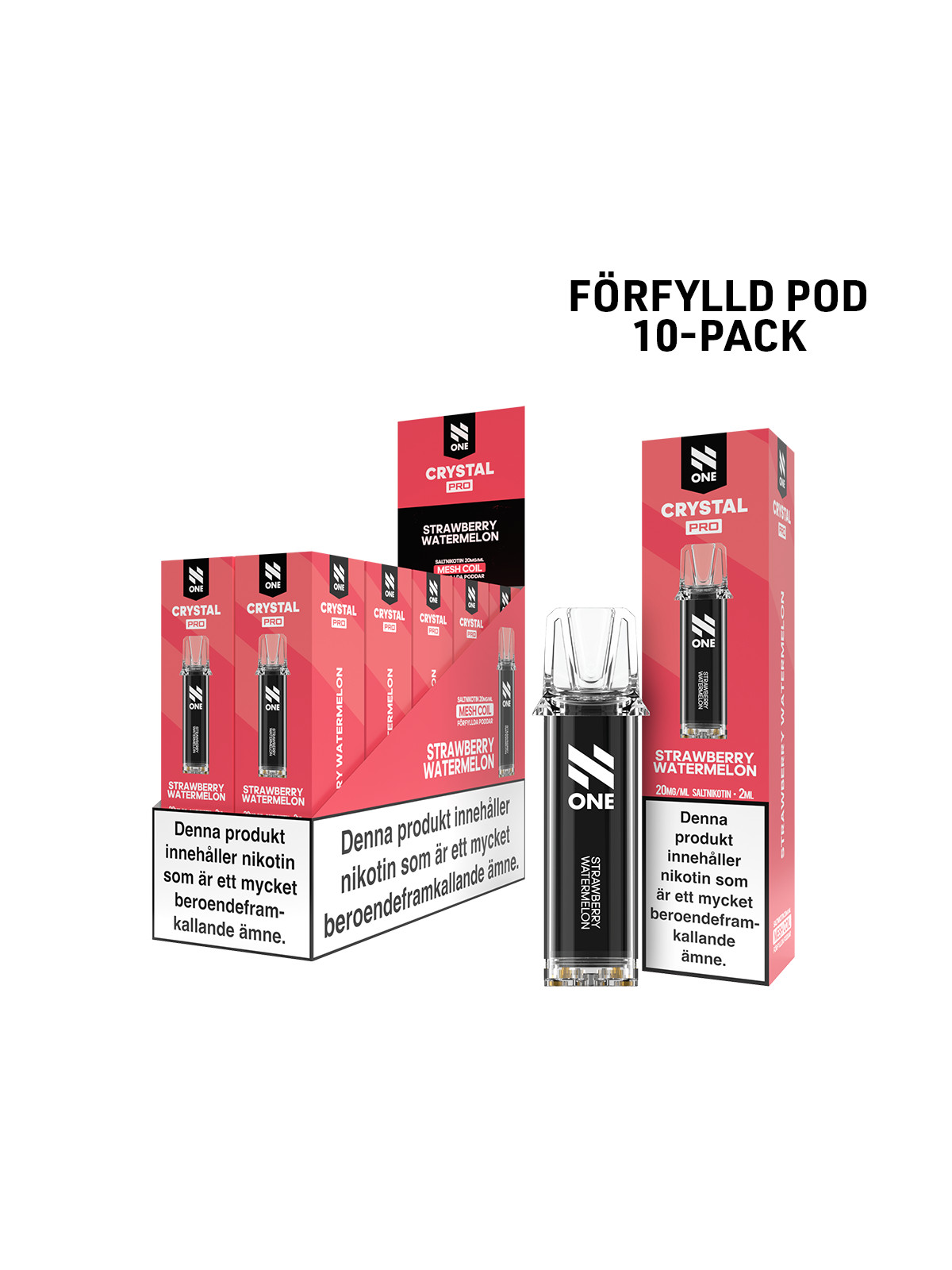 N One Crystal Förfylld Pod-Strawberry Watermelon-10p