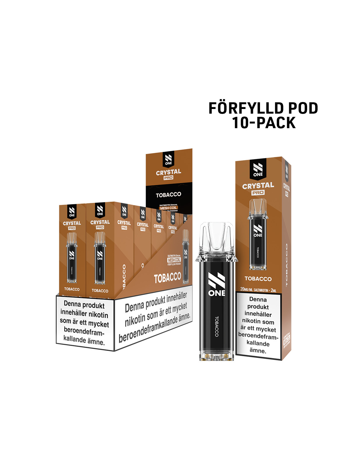 N One Crystal Förfylld Pod-Tobacco-10P