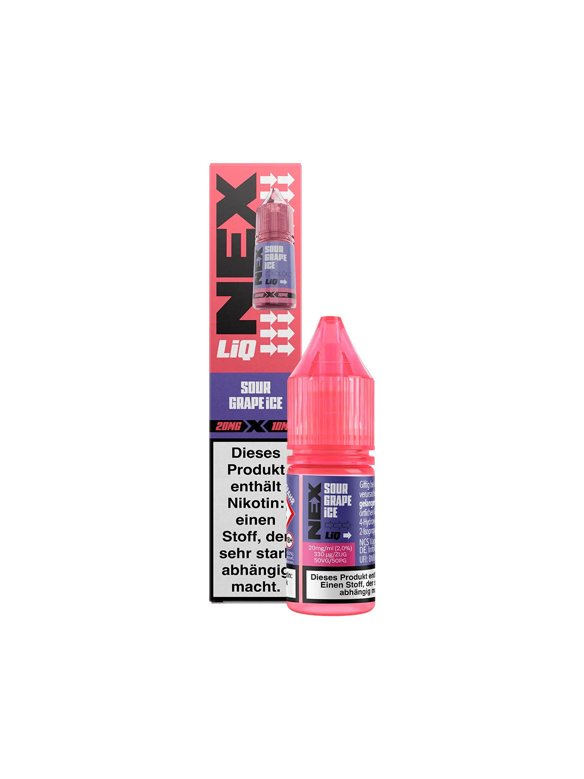 NexLiq By Pod Salt Sour Grape Ice,14MG-10ML,10-pack